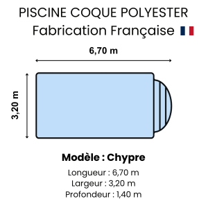 Piscine coque polyester : modèle Chypre