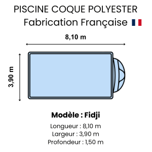 Piscine coque polyester : modèle Fidji
