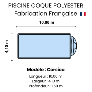 Piscine coque polyester : modèle Corsica
