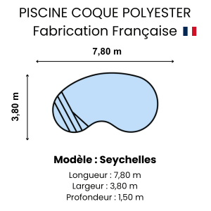 Piscine coque polyester : modèle Seychelles