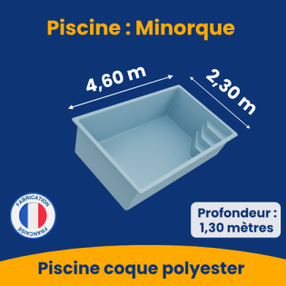 Piscine coque polyester : modèle Minorque
