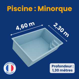 Piscine coque polyester : modèle Minorque